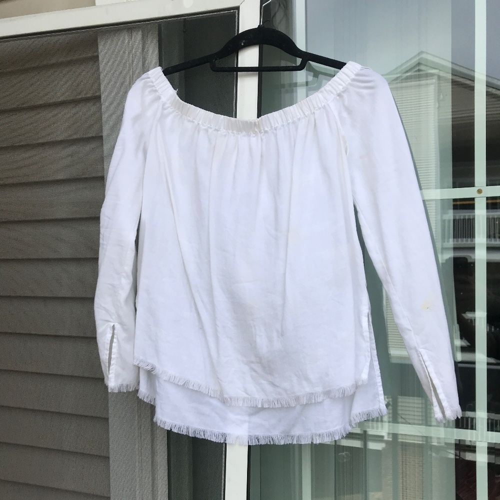 ANTHROPOLOGIE White off the Shoulder Top